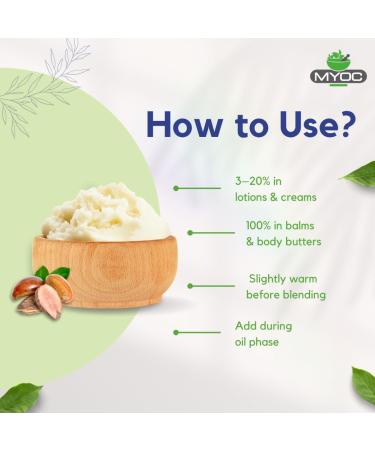 Myoc Shea butter cosmetic quality Unrefined natural butter for skin care hair care and DIY formulations Ideal for creams balms lotions and body butters 500g - Buy Online on GoSupps.com
