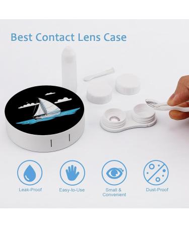 Portable Sailboat Contact Lens Travel Kit | Cute Contact Box with Mirror for Daily Outdoor Use - Buy Online on GoSupps.com