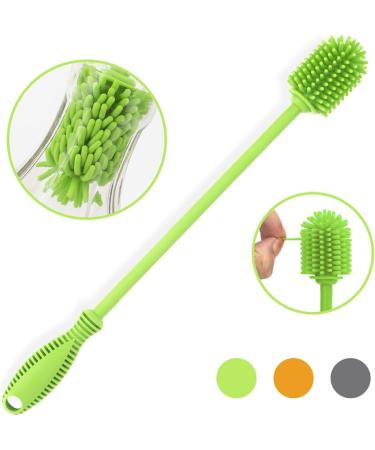 31cm Baby Bottle Cleaning Brush - Silicone Cleaner for Hydro Flask, Sports Bottles - Green (Qty 1) - Buy Online on GoSupps.com