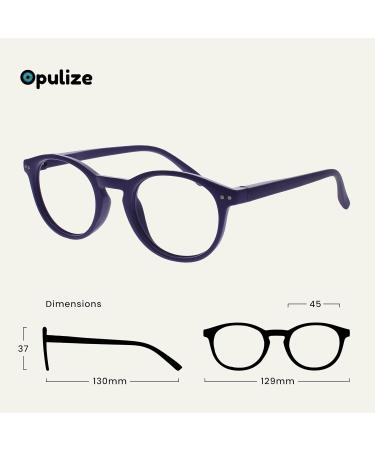 Opulize Zen Reading Glasses - Small Round Frame Spring Hinges Scratch-Resistant Purple +2.50 Diopters - Stylish & Comfortable for Men - Buy Online on GoSupps.com
