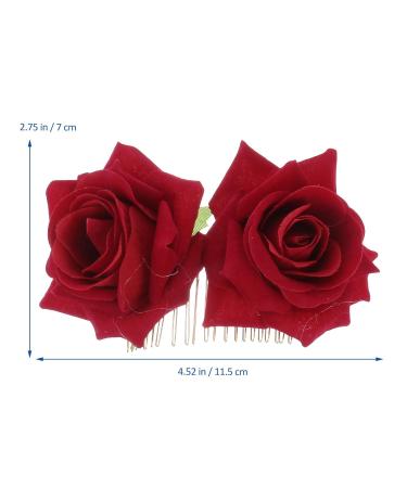 3pcs Rose Hair Accessories Set | U-shaped Hair Stick Side Comb & Tie for Women & Girls | Perfect for Any Occasion - Buy Online on GoSupps.com