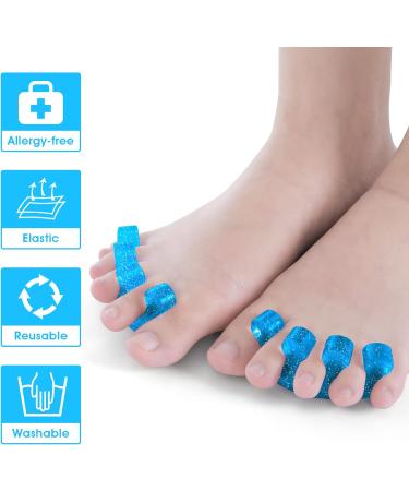 2 Pairs Sibba Gel Toe Separators for Overlapping Toes, Bunions, Hammer Toe - Foot Pain Relief | White/Blue - Buy Online on GoSupps.com