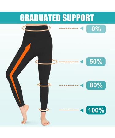 Evolyline Medical Compression Pantyhose for Women & Men 20-30mmHg Footless Graduated Support Tights Compression Pantyhose Opaque Compression Socks Stockings for Varicose Veins Edema Flight Nursing Black S - Buy Online on GoSupps.com