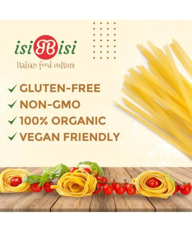isiBisi Gluten Free Fettuccine Pasta - Organic Italian Noodles | Vegan & Non GMO | Rice & Corn Flour | Made in Italy - 1 Pack - Buy Online on GoSupps.com