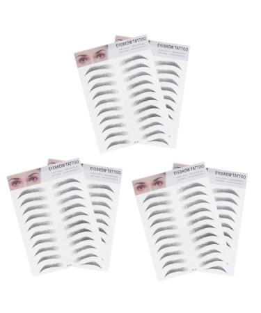 Beavorty 6 Pcs 3d Eyebrow Stickers Makeup Tools Makeup Stickers Eyebrow Stencils Cosmetic Bag Miss Make up