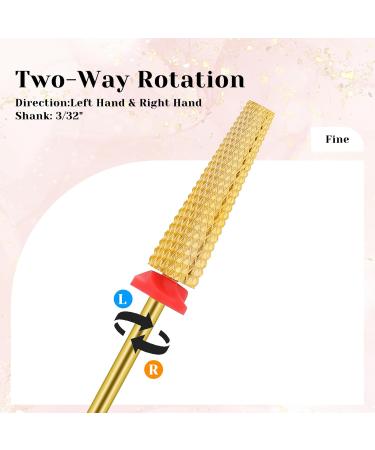 Long Tungsten Nail Drill Bits - Tapered Two-Way Rotate & Safety Acrylic Remover for Manicures & Pedicures | Professional Nail Tools - Buy Online on GoSupps.com