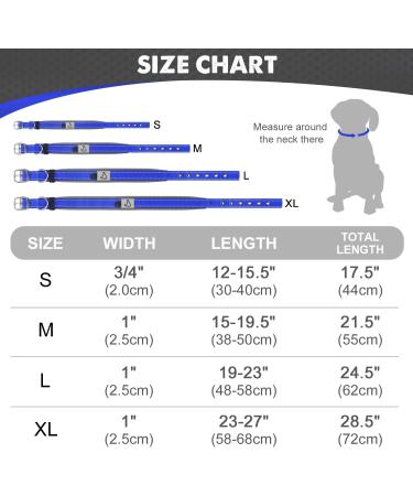 Joytale Reflective Dog Collar for Small Dogs - Softly Padded Neoprene Royal Blue Size S (1 Pack) - International Shipping Available - Buy Online on GoSupps.com