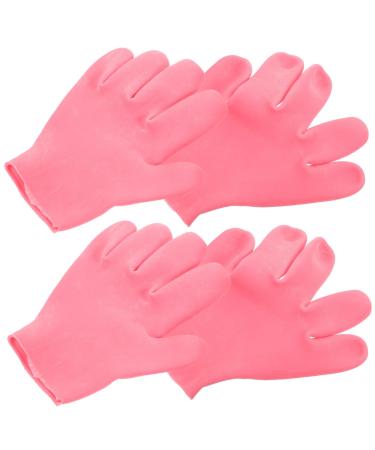FOMIYES FOMIYES 2 Pairs Cotton Moisturizing Dry Hands Mittens Sleep Lotion Dry Hands Whitening Sock Foot Mask Miss Pink