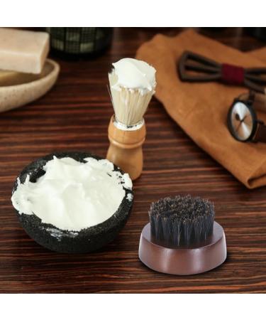 Boar Bristle Beard Brush with Wooden Handle | Round Beard Brush for Men | Dark Brown - Buy Online on GoSupps.com