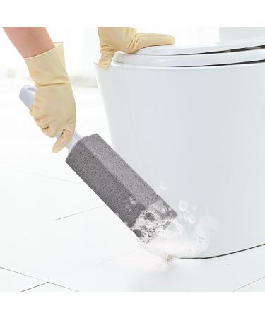 Toilet Pumice Stone with Handle - Pumice Stone Brush Toilet Bowl Clean Brush with Handle Powerfully Cleans Away Limescale Stain Hard Water Rings Calcium Buildup Iron Klufo - Buy Online on GoSupps.com