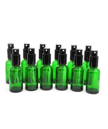 Yizhao green spray bottle glass 30ml spray bottle small glass with atomizer for essential oils cosmetics pharmacists cleaning aromatherapy massage hair-18pcs 30ml-18 green