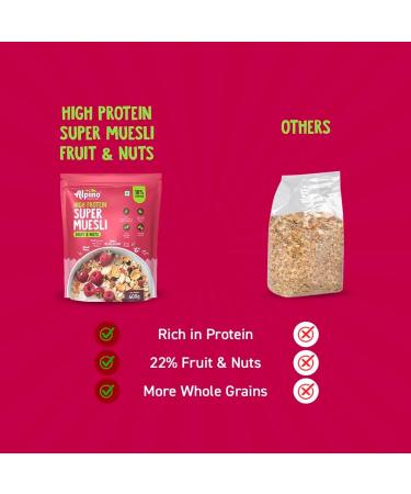 Alpi no High Protein Super Muesli Fruit & Nuts (400 G) - Buy Online on GoSupps.com