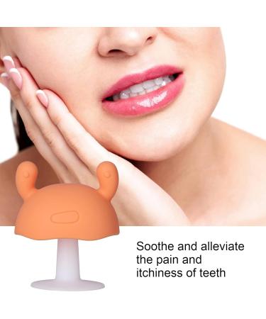 Food Grade Silicone Baby Teething Toy | Cute Mushroom Shape | For Babies Over 4 Months | Orange - Buy Online on GoSupps.com