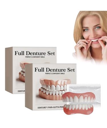 Premium Dentures Upper and Lower Denture Reline Kit Silicone Reline Denture Set Soft and Comfortable (2pcs)