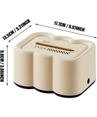 Tissue Box Holder | Wet Wipes Box Holder Dispenser Case - Wall Mounted Spring Design Self-Adhesive Wipes Case Wet Wipes for Countertop Night Stand Tissue Qmisify Cream Black - Buy Online on GoSupps.com