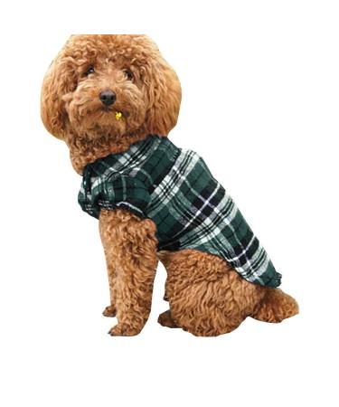 Yowablo Plaid Pet Shirt (S Green) S Green