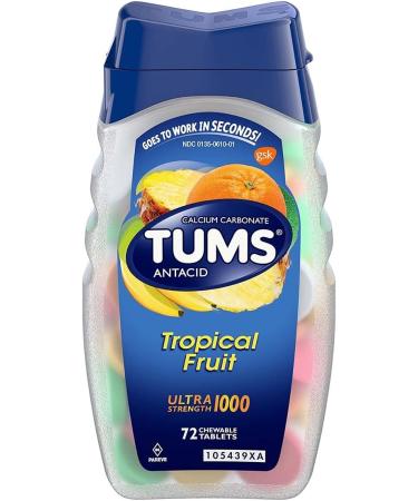 TUMS Ultra Strength 1000 Chewable Tablets - Assorted Tropical Fruit Flavor - 72 ct - Buy Online on GoSupps.com