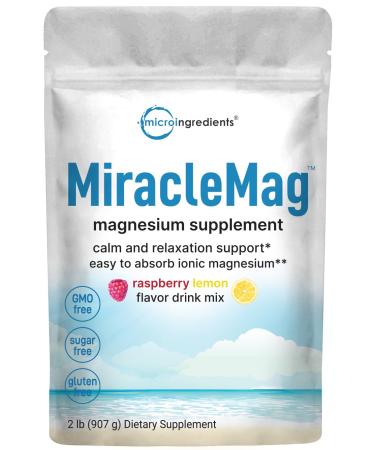 Calm Magnesium Powder 2lbs | Magnesium Citrate Powder | Sweet Raspberry Lemon Flavored | Easily Absorbed | Non-GMO Vegan Sugar Free 32 Ounce (Pack of 1)