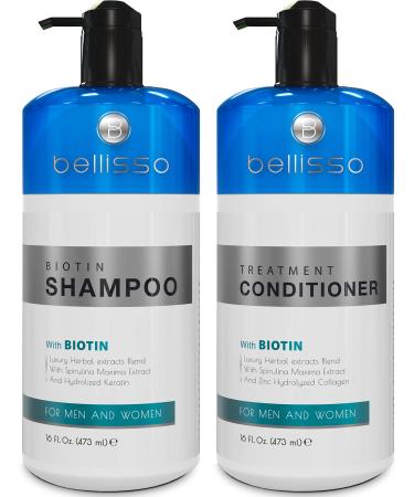 Biotin Shampoo and Conditioner Set for Hair Growth | Thickening Hair Loss Shampoo Treatment | Regrowth Shampoo & Conditioner for Dry Normal Oily & Color Treated Hair 2 Piece Set