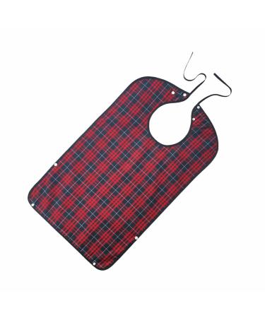 Besreey Adult Bibs - Adult Bibs with Food Catcher for Eating - Washable Reusable Large Bibs Adult Bibs With Food Catcher Red