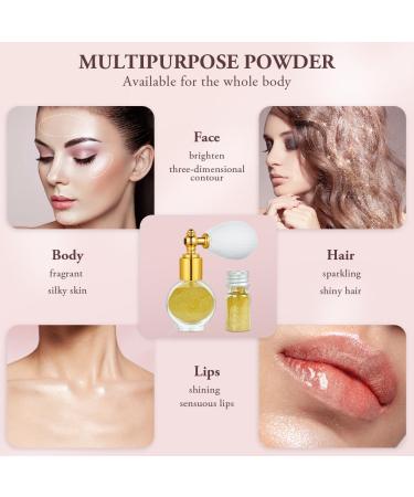 AOOWU Glitter Powder Spray Shiny Body Glitter Spray for Women Highlighter Loose Powder Spray Shimmer Sparkle Pearl Powder Makeup Spray for Body Hair Face and Clothing Colorful Gold - Buy Online on GoSupps.com