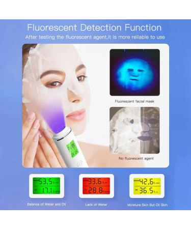 Hanabitx Skin Moisture Tester Smart Water and Oil Tester LCD Display Facial Skin Moisture Meter Fluorescent Agent Detector - Buy Online on GoSupps.com