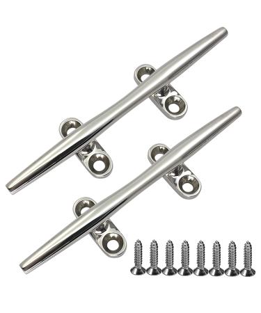Trafu Boat Dock Cleats Stainless 4 inch,5 inch,6 inch Marine Cleats Boat Rope Cleats Kayak Cleats (2 Pack) with Screws 5inch-2pcs