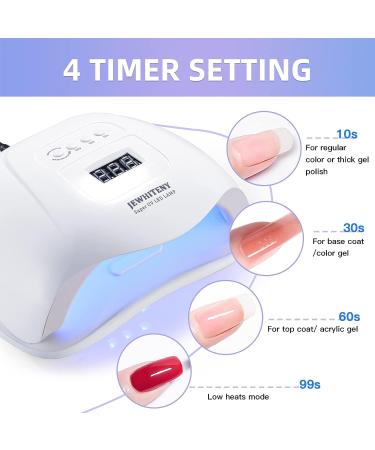 JEWHITENY 120W UV LED Nail Lamp for Quick Gel Polish Curing - 36 Light Beads, Digital Display, 4 Timer Settings - Automatic Sensor for Home & Salon - Buy Online on GoSupps.com