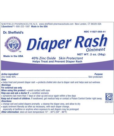 Dr. Sheffield's Diaper Rash Ointment - 2 oz | Soothes and Protects Baby's Delicate Skin - Buy Online on GoSupps.com