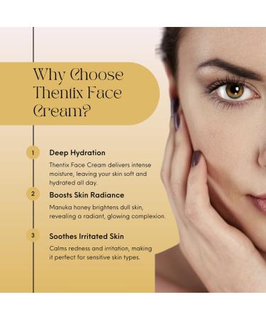 Manuka Honey Face Cream 2oz - Moisturizer for Dry Sensitive Skin | Unisex Skin Care - Buy Online on GoSupps.com