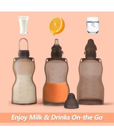 Haakaa Reusable Silicone Pouch Bottle 9 oz - Self Feeding Baby Bottle | Breastmilk Storage Bag | Leakproof & Freezer Safe - 1 Count - Buy Online on GoSupps.com