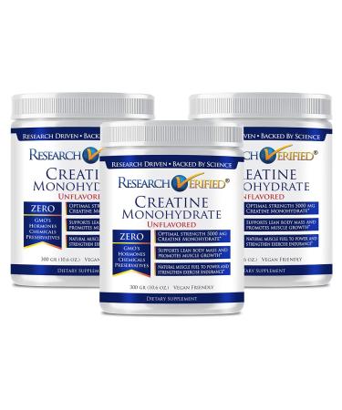 Research Verified Creatine Monohydrate - Support Optimal Muscle Growth Enhance Performance - 5000mg Creatine Monohydrate - BioPerine - 180 Servings - Unflavored - Vegan 3