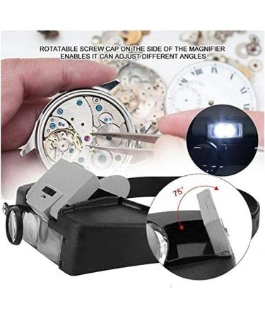 Headband Magnifier Head MountLighted Magnifying Glasses LED Light Head Lamp Head WearMagnifier Adjustable Size Headband Magnifying Lenses Repair Work Light High Transparency Lenses Run Forward - Buy Online on GoSupps.com