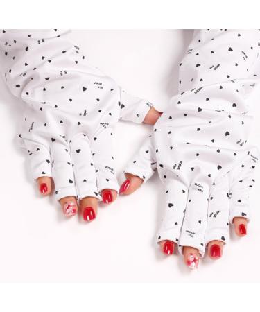 Moisturizing Gloves UPF 50+ Manicure Gloves UV Protection Gloves Gel Manicure Lamp Manicure Fingerless Gloves Manicure Dryer Length 11.5X40cm - Buy Online on GoSupps.com