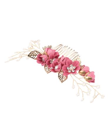 Minkissy hair jewelry hair comb with crystals flower girl hair jewelry hair clips for women hair comb hair comb from crystal hair combs for decorative comb for rhinestones south korea Miss medium rosy