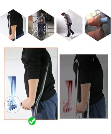Underarm Crutch Adult Portable Folding Walking Cane F-Shape Adjustable Telescopic Crutch for Seniors Disabled Elderly Decorate Lucky Star - Buy Online on GoSupps.com