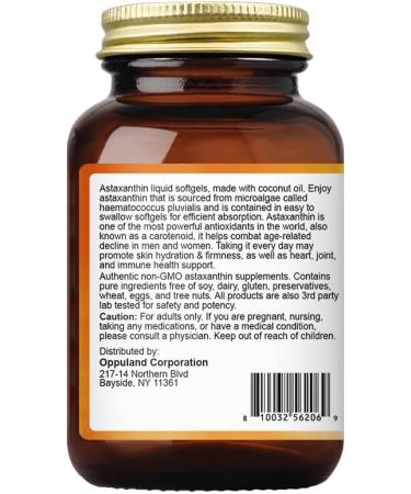 oppuland Astaxanthin 12mg | 60 Softgels | Supports Joint Heart Skin and Muscle Health - Buy Online on GoSupps.com