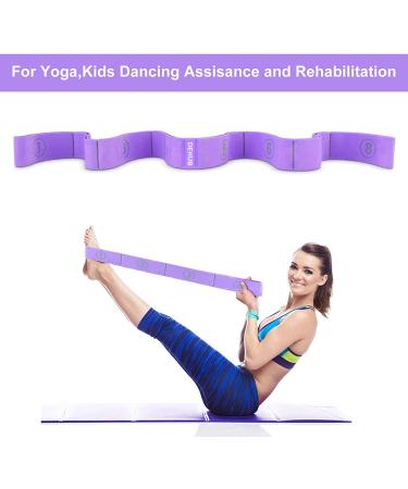 DEHUB Elastic Yoga Stretching Strap - Multi-Loop for Physical Therapy, Pilates, Yoga, Dance & Gymnastics - Purple - Buy Online on GoSupps.com