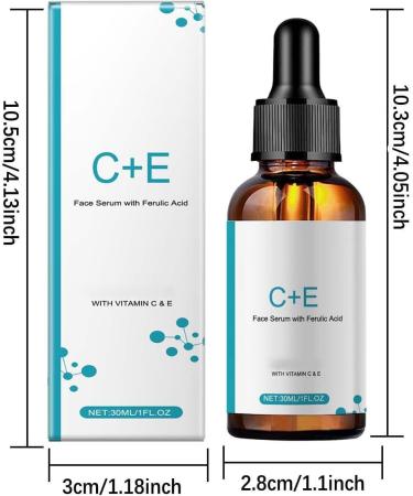 Vitamin C + E Facial Serum Vitamin CE Serum with Ferulic Acid for Women Vitamin E and Ferulic Serum Skin Care Vitamin C Serum for Face Dark Spot Corrector AntiAging 30 ml 1er Pack - Buy Online on GoSupps.com