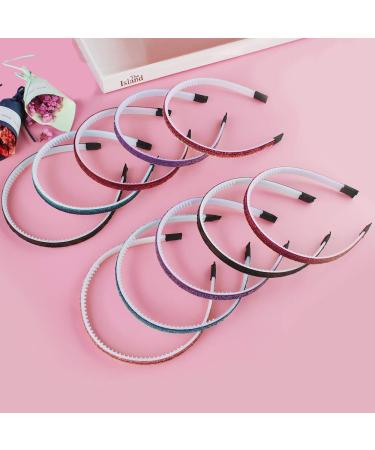 Shop 10 Glittery Multi-Colored Hairbands for Girls - DIY Plastic Headbands with Teeth for Children - Buy Online on GoSupps.com
