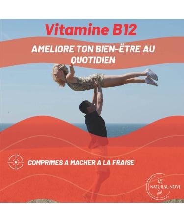 Vitamine B12 1000 mcg | 160 comprim s Masticables Haute Absorption | Go t fraise | Soutien physique et mental | Favorise le Bien- tre Physique et Mental - Buy Online on GoSupps.com