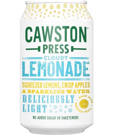 Cawston Press Sparkling Cloudy Lemonade 12 x 330ml Cans | Gluten Free Vegan & No Added Sugar