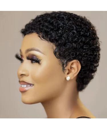 Guree Hair Glueless Wear and Go Wig Short Curly Human Hair Wigs for Black Women Glueless Brazilian Kinky Curly Wigs for Daily Use (1B) 2 Inch 1B - Buy Online on GoSupps.com
