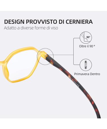 ZENOTTIC Blue Light Blocking Glasses - Hexagonal Eyeglasses Frames for Men & Women - Anti Blue Ray Computer Glasses - Yellow 0.0 - Buy Online on GoSupps.com