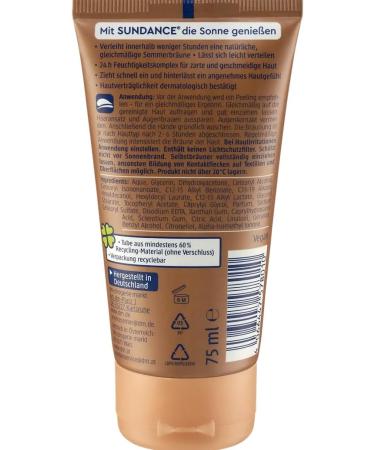  Sundance SUNDANCE Self Tanning Cream for Face and Body - Vegan - Uniform Tan - 75ml - Buy Online on GoSupps.com