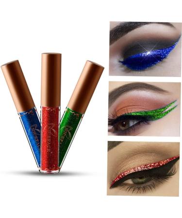 DOITOOL 3pcs Eyeliner Pencil Liquid Glitter Eyeliner Women Shadow Cosmetic Liquid Eyeliner Metallic Color 1 count (Pack of 1) As Shownx3pcs - Buy Online on GoSupps.com