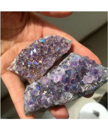 Beautiful 1PC Natural Amethyst Cluster Crystal Electroplating Titanium Quartz Cluster Stone Natural Quartz Crystal Room Decoration Full of Texture (Size : 50-100g) - Buy Online on GoSupps.com