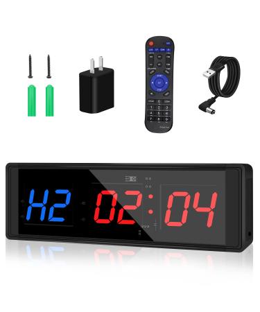 Zantrech Gym LED Timer with Interval Timer Count Down/Up Clock Stopwatch Function 11.2 " x 4.06" Ultra-Clear Digital Display led Timer with Remote
