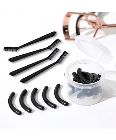 30pcs Eyelash Curler Refill Pads & 5pcs Eyelash Comb  Black Curler Refills  Silicone Rubber Universal Eye Lash Curler Replacement