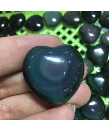Natural Beautiful Natural Small Rainbow Obsidian Heart Crystals Stones and Minerals Rainbow Obsidian Heart for Home Decoration ningxiao - Buy Online on GoSupps.com